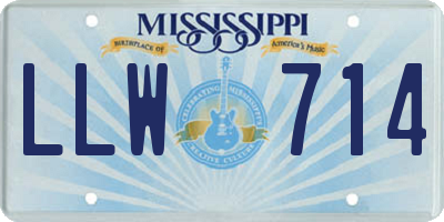 MS license plate LLW714