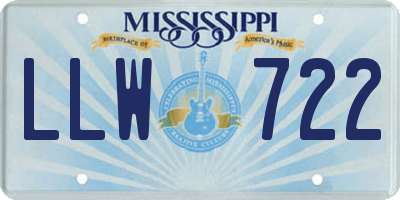 MS license plate LLW722