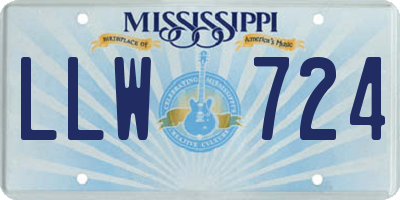 MS license plate LLW724