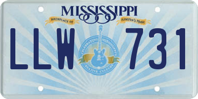 MS license plate LLW731