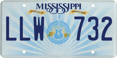 MS license plate LLW732