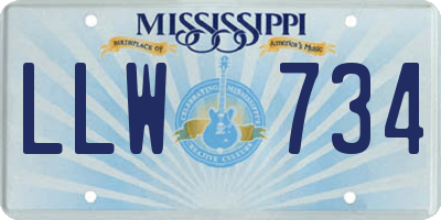 MS license plate LLW734
