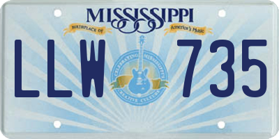 MS license plate LLW735