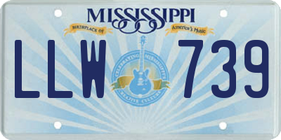 MS license plate LLW739