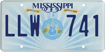 MS license plate LLW741