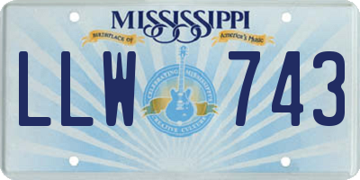MS license plate LLW743