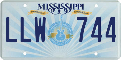 MS license plate LLW744