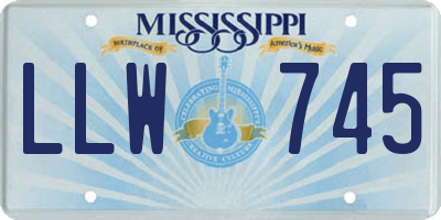 MS license plate LLW745