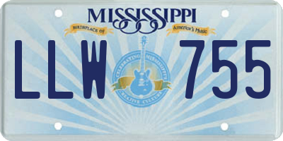 MS license plate LLW755