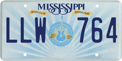 MS license plate LLW764