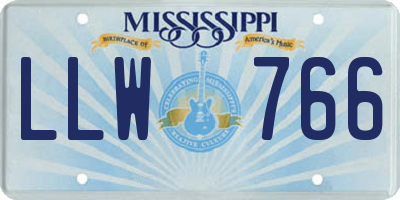 MS license plate LLW766