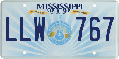 MS license plate LLW767