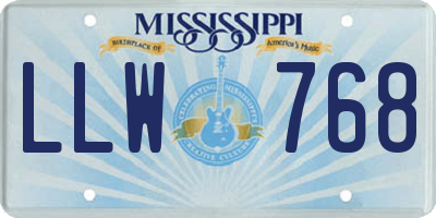 MS license plate LLW768