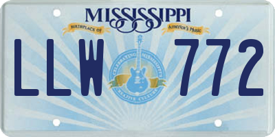 MS license plate LLW772