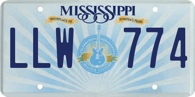 MS license plate LLW774