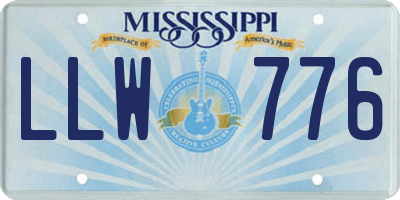 MS license plate LLW776