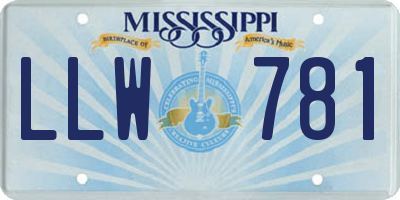 MS license plate LLW781