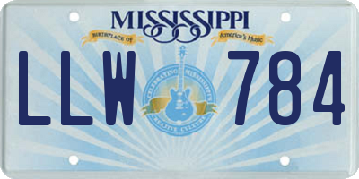 MS license plate LLW784