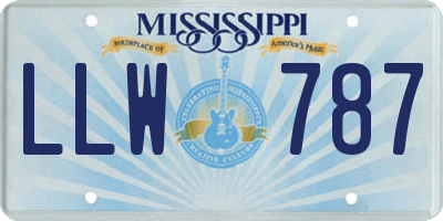 MS license plate LLW787