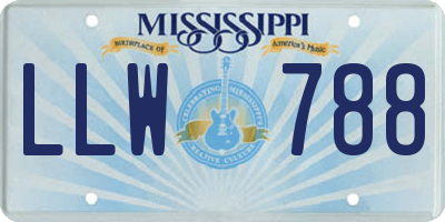 MS license plate LLW788