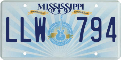 MS license plate LLW794