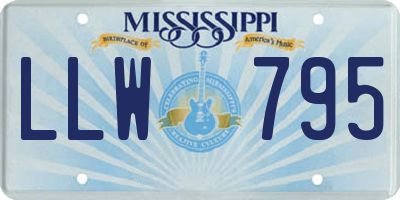 MS license plate LLW795
