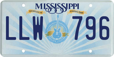 MS license plate LLW796