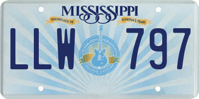 MS license plate LLW797