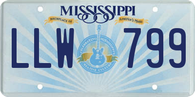 MS license plate LLW799