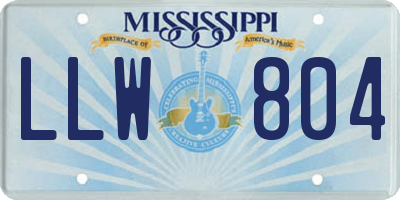 MS license plate LLW804