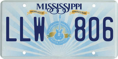 MS license plate LLW806