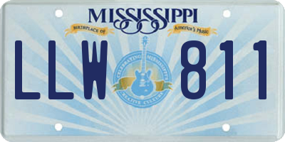 MS license plate LLW811