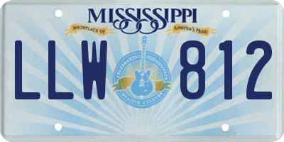 MS license plate LLW812