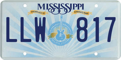 MS license plate LLW817