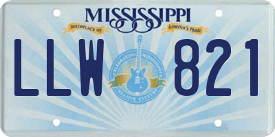 MS license plate LLW821