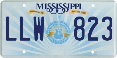 MS license plate LLW823