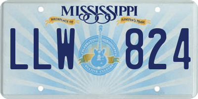 MS license plate LLW824