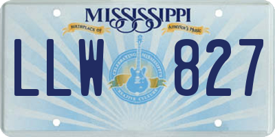 MS license plate LLW827