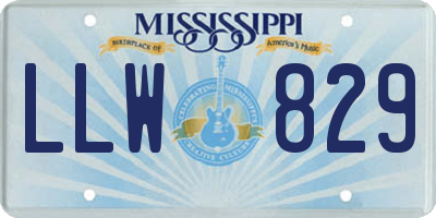MS license plate LLW829