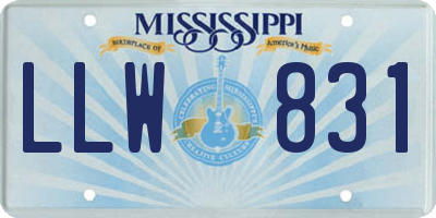 MS license plate LLW831
