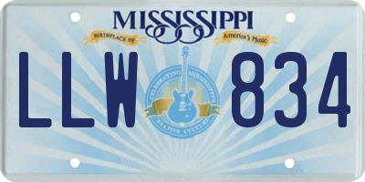 MS license plate LLW834