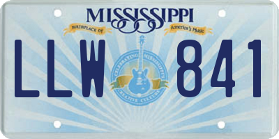 MS license plate LLW841
