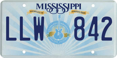 MS license plate LLW842