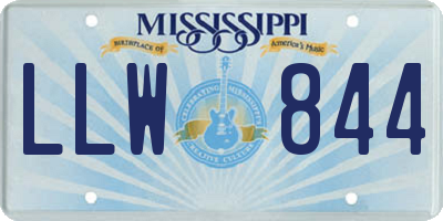 MS license plate LLW844