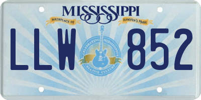 MS license plate LLW852
