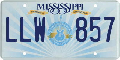 MS license plate LLW857