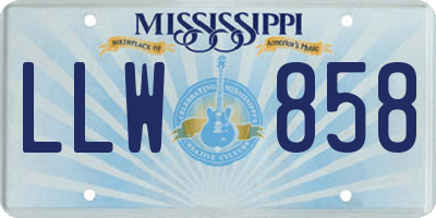 MS license plate LLW858