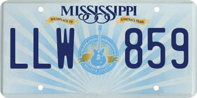 MS license plate LLW859