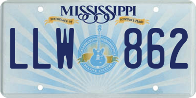 MS license plate LLW862