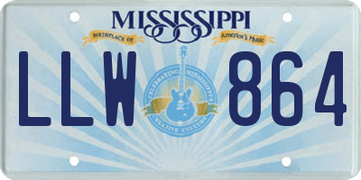 MS license plate LLW864
